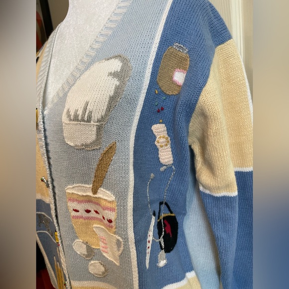 New Storybook Knits Labor of Love Colorful Graphic Knit Cardigan M - Picture 11 of 16